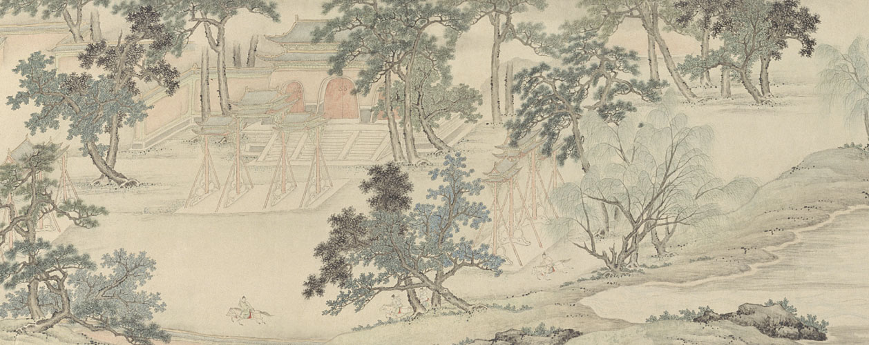 图片[1]-Chen Zhuo’s Altar of Heaven is a picture of riding, and the picture scroll of Yelu’s secluded habitat-China Archive